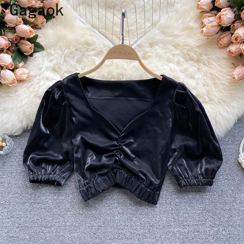 Women's Blouses & Shirts Gagaok Blouse Women 2022 Summer V-Neck Solid Puff Sleeve Streetwear Navel Slim Fashion Korean Chic Wild, Black
Women's Blouses & Shirts Gagaok Blouse Women 2022 Summer V-Neck Solid Puff Sleeve Streetwear Navel Slim Fashion Korean Chic Wild, Black
