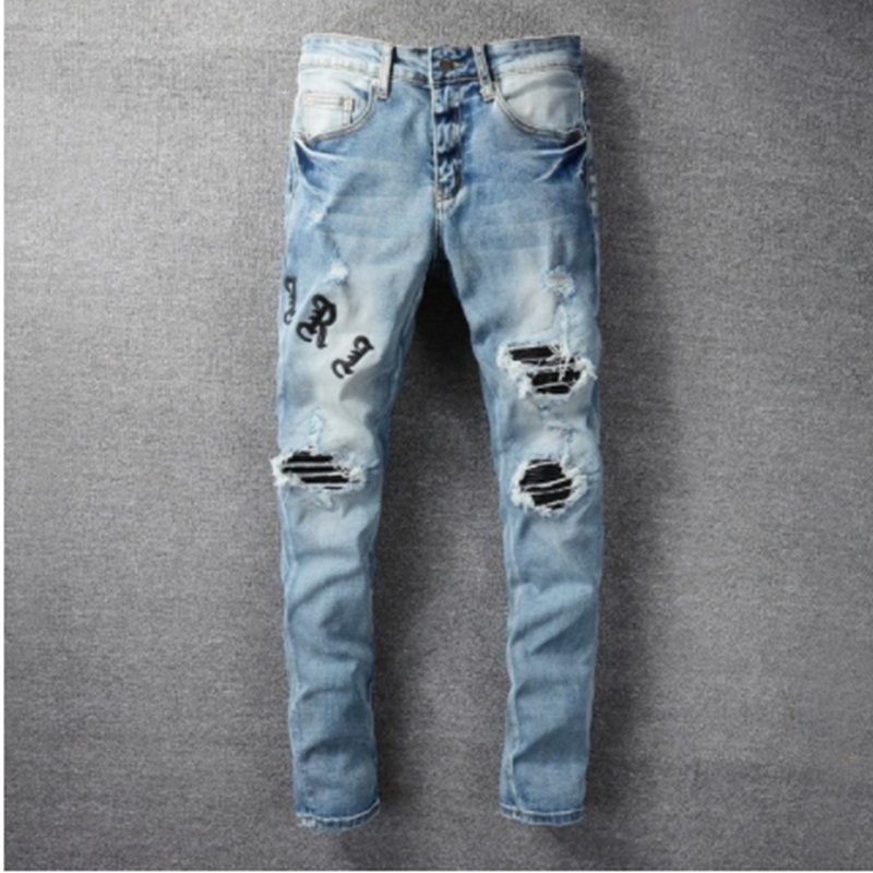 Embroidery Letter Biker Jean Streetwear Slim Skinny Stretch Denim Motorcycle Pant 2021 Hole Stitching Zipper Leather Patchwork, 001
Embroidery Letter Biker Jean Streetwear Slim Skinny Stretch Denim Motorcycle Pant 2021 Hole Stitching Zipper Leather Patchwork, 001