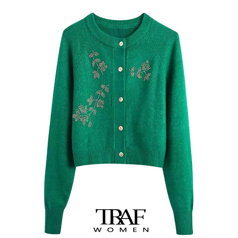 Women's Knits & Tees Women Fashion Beading Appliques Knit Cardigan Sweater Vintage Long Sleeve Button-up Female Outerwear Chic Tops, White
Women's Knits & Tees Women Fashion Beading Appliques Knit Cardigan Sweater Vintage Long Sleeve Button-up Female Outerwear Chic Tops, White