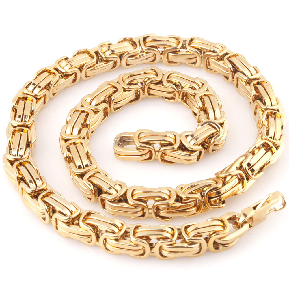 Chains 4-10mm 22inch Stainless Steel Byzantine Chain Silver Color Big Heavy Link Necklaces For Men Hip Hop Rock Jewelry Gold
Chains 4-10mm 22inch Stainless Steel Byzantine Chain Silver Color Big Heavy Link Necklaces For Men Hip Hop Rock Jewelry Gold