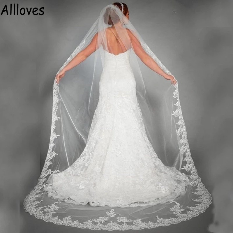 Elegant Wedding Veils For Brides Lace Appliques Tulle Long Bridal Veils One Layer Women Hair Accessories Jewelry CL0827, Ivory
Elegant Wedding Veils For Brides Lace Appliques Tulle Long Bridal Veils One Layer Women Hair Accessories Jewelry CL0827, Ivory