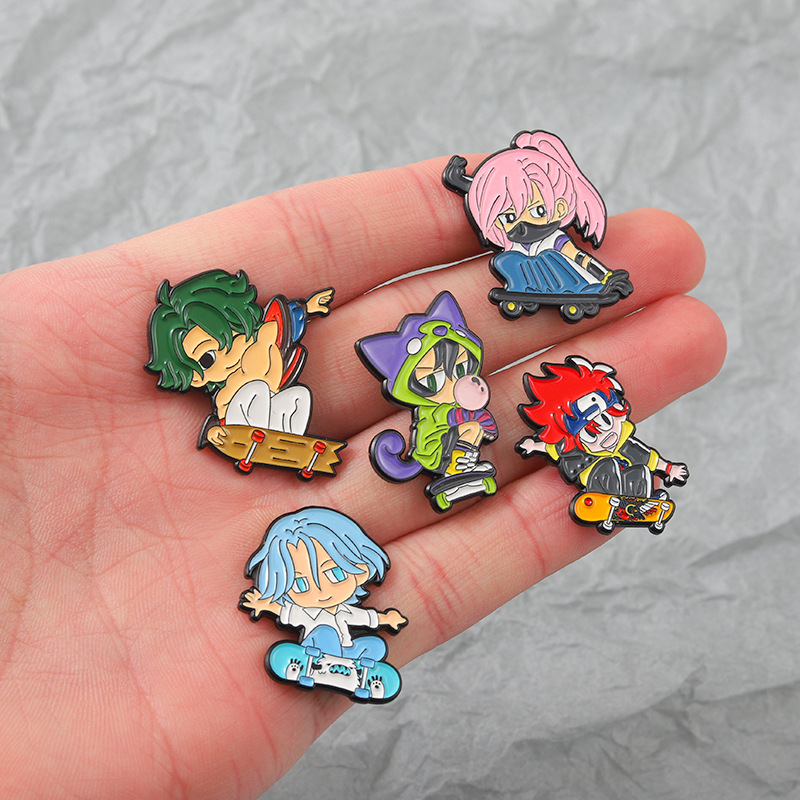 Cartoon animation peripheral extreme skateboard brooch medal metal badge clothing accessories school bag pin skirt buckle
Cartoon animation peripheral extreme skateboard brooch medal metal badge clothing accessories school bag pin skirt buckle