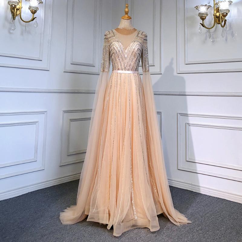 Party Dresses Gold Arabic Luxury Cape Sleeves Evening Gowns 2022 Beaded A-Line For Women Serene Hill LA71598Party
Party Dresses Gold Arabic Luxury Cape Sleeves Evening Gowns 2022 Beaded A-Line For Women Serene Hill LA71598Party