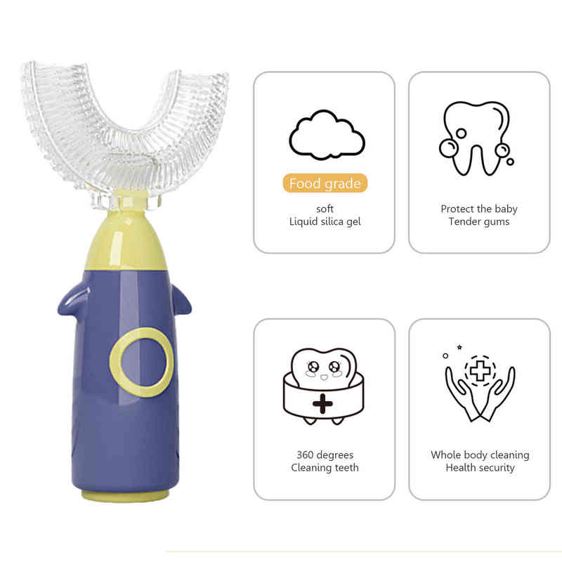 Toothbrush Kids u Shaped Toothbrush Esu-type Whole Mouth Silicone Brush Head Whitening Massage 0511
