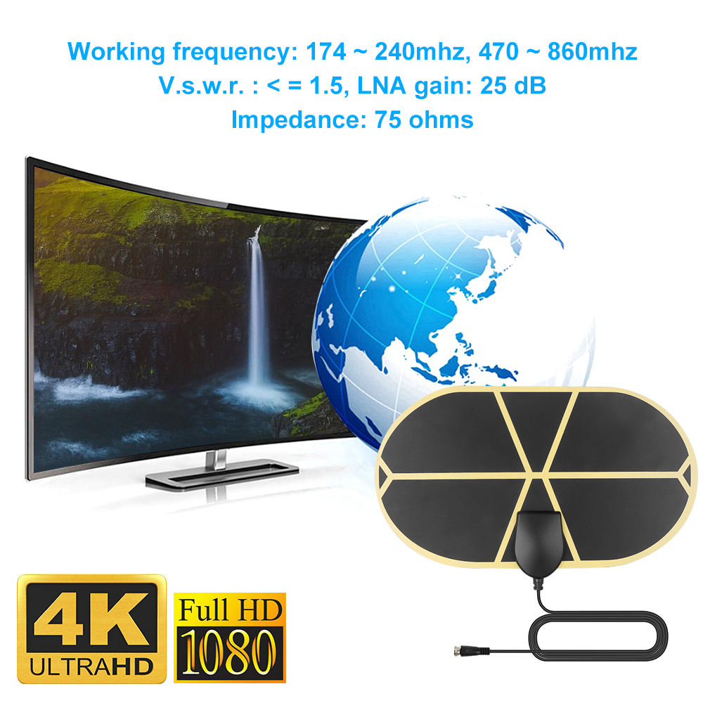 TV Stick 980 Mile Range Antenna 4K Digital HDTV Indoor TV Antennas Amplifier Signal Booster Active HD DVBT2 Radius Surf