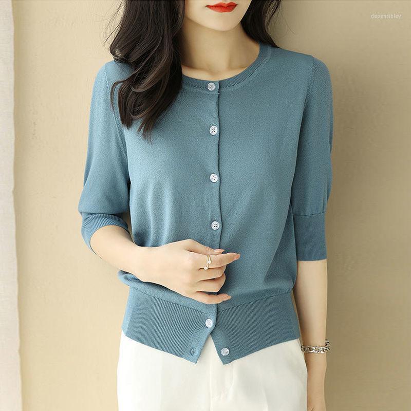 Women' Knits & Tees Summer Single-wear Mid-sleeve Cardigan Loose And Thin 2022 Literary Art Waist-like Knitted Sweater Top Women Depe22, Sky blue
Women' Knits & Tees Summer Single-wear Mid-sleeve Cardigan Loose And Thin 2022 Literary Art Waist-like Knitted Sweater Top Women Depe22, Sky blue