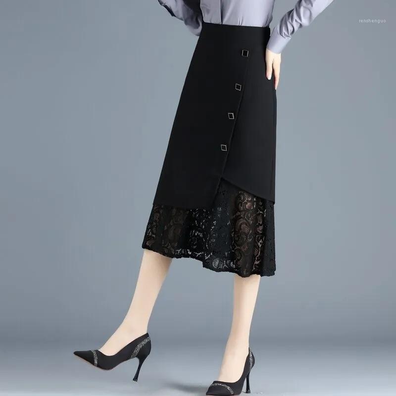 Skirts Summer Black Fishtail Lace Stitching Skirt Female 2022 A-Line Elastic High Waist Drape Mid-Long Package Hip Sexy Women, Black long
Skirts Summer Black Fishtail Lace Stitching Skirt Female 2022 A-Line Elastic High Waist Drape Mid-Long Package Hip Sexy Women, Black long