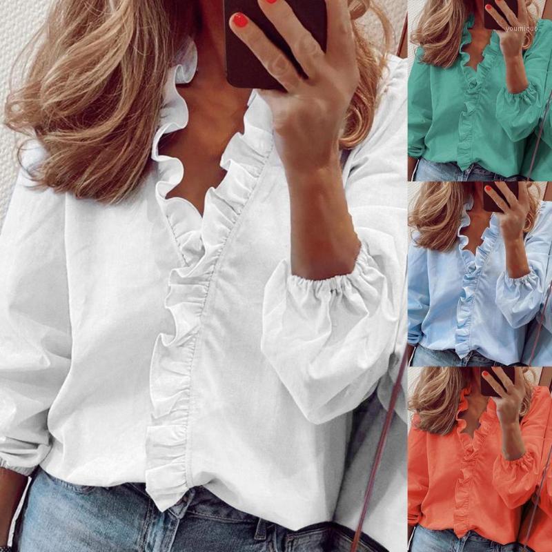 Women's Blouses & Shirts Lotus Leaf Stitching Ruffle Womens Blouse Long Lantern Sleeve White Cotton Casual Tops Female Autumn Summer Frill S, Blue
Women's Blouses & Shirts Lotus Leaf Stitching Ruffle Womens Blouse Long Lantern Sleeve White Cotton Casual Tops Female Autumn Summer Frill S, Blue