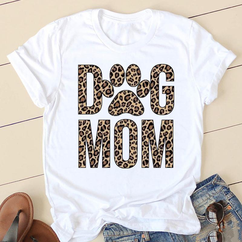 Women Star Dog Paw Funny Tshirts Lady Fashion Clothing Short Sleeve Cartoon Clothes Spring Summer Female Tee Graphic Tshirt 220527