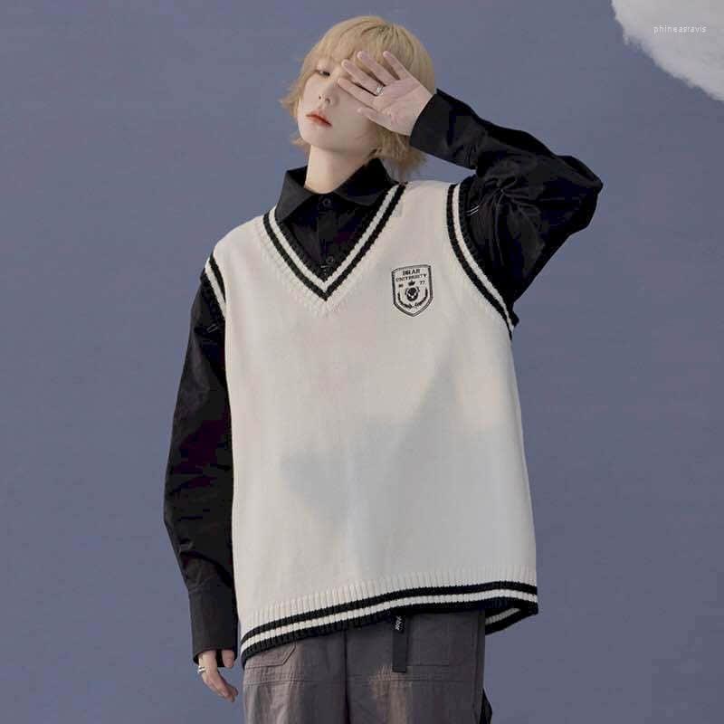 Men's Vests Spring Outer Knit Sweater Vest Men Women Japan Preppy Embroidery V-neck Sleeveless Bottoming High Street Goth Punk VestMen's Phi, Black
Men's Vests Spring Outer Knit Sweater Vest Men Women Japan Preppy Embroidery V-neck Sleeveless Bottoming High Street Goth Punk VestMen's Phi, Black