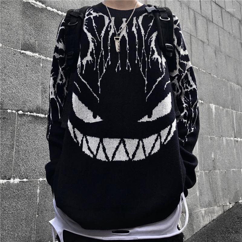 Men's Sweaters Fall/Winter Trend Sweater Coat Harajuku Loose American Devil Smile Jacquard Knit TopMen's Olga22, Black
Men's Sweaters Fall/Winter Trend Sweater Coat Harajuku Loose American Devil Smile Jacquard Knit TopMen's Olga22, Black