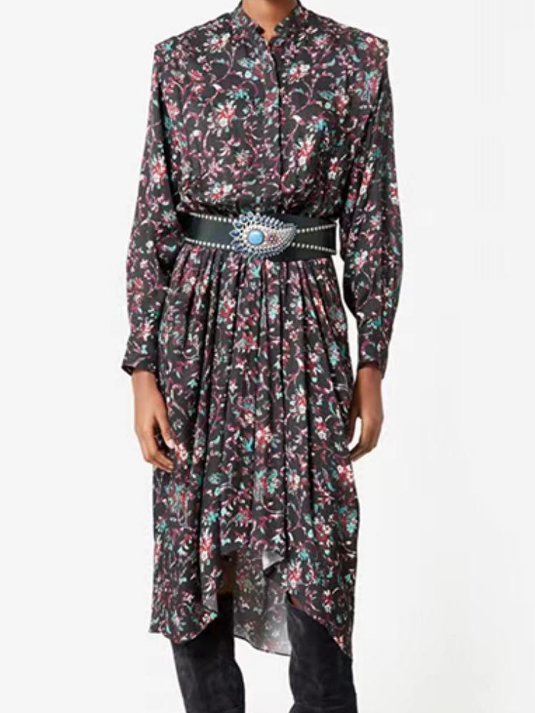 Casual Dresses Women Dress 2022 Spring And Summer Round Neck Slight Stand Collar Floral Print Long-sleeved Midi DressCasual, Printed
Casual Dresses Women Dress 2022 Spring And Summer Round Neck Slight Stand Collar Floral Print Long-sleeved Midi DressCasual, Printed