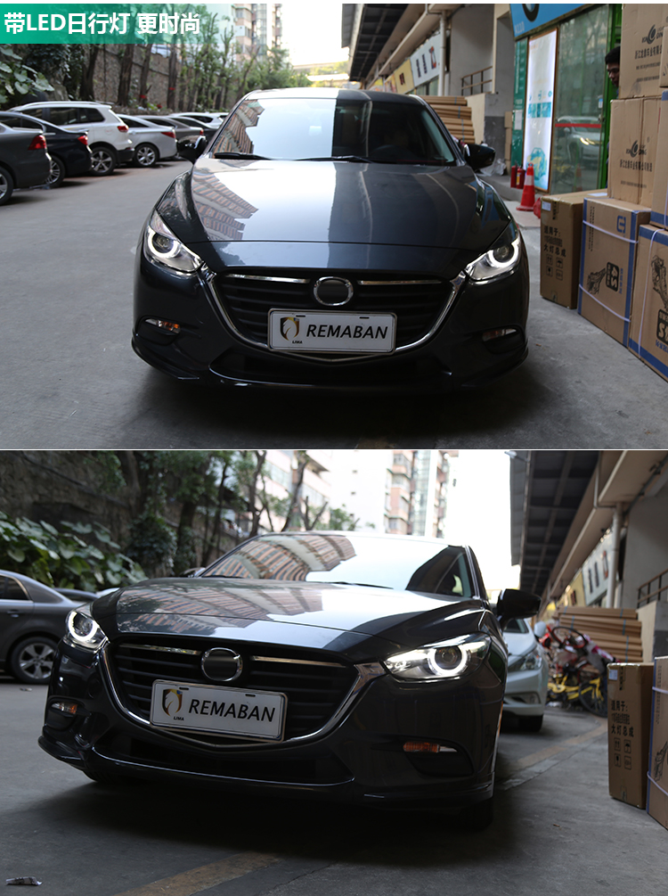 Head Light For Mazda 3 Axela LED Headlight 2014-18 LED Running Lights Angel Eye High Beam Lens Turn Signal Lamp
