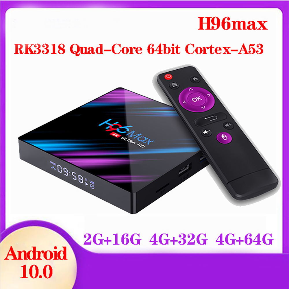 H96 MAX RK3318 Smart TV Box Android 10 4G 64GB 4GB 32GB 4K Youtube Wifi BT Media Player H96MAX TVBOX Set-Top Box 2G16G
H96 MAX RK3318 Smart TV Box Android 10 4G 64GB 4GB 32GB 4K Youtube Wifi BT Media Player H96MAX TVBOX Set-Top Box 2G16G
