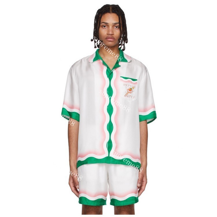Casablanca men Lapel silk white shirt Le jeu De Ping Pong table tennis short sleeves shirts summer women beach tops, Beige
Casablanca men Lapel silk white shirt Le jeu De Ping Pong table tennis short sleeves shirts summer women beach tops, Beige