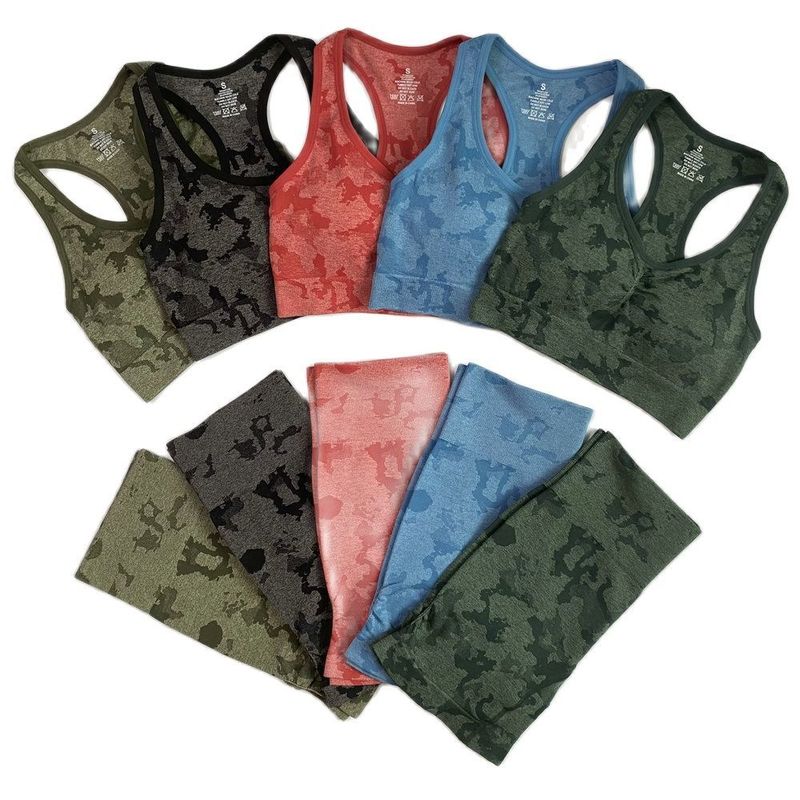 Adapt Camo Seamless Yoga Set For Women Workout Summer Clothes Sports Bra Fitness Shorts Leggings Gym Clothing Outfit 220329
