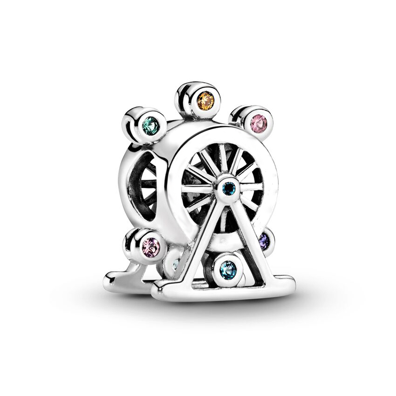 New Popular 925 Sterling Silver Colorful Rainbow Love Charm Beads Pendant For S925 Snake Charm Bracelets And Necklaces DI Fashion Jewelry