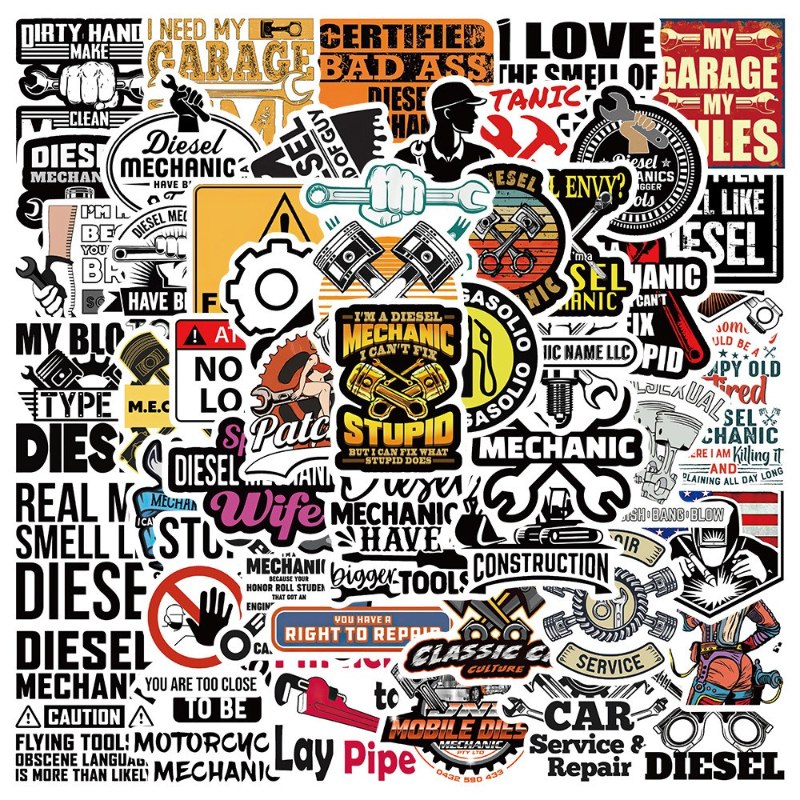 50Pcs/Lot Cartoon Diesel Mechanic Graffiti Sticker Laptop Motorcycle Fridge Skateboard Suitcase Waterproof Wholesale Stickers, Multi colors
50Pcs/Lot Cartoon Diesel Mechanic Graffiti Sticker Laptop Motorcycle Fridge Skateboard Suitcase Waterproof Wholesale Stickers, Multi colors
