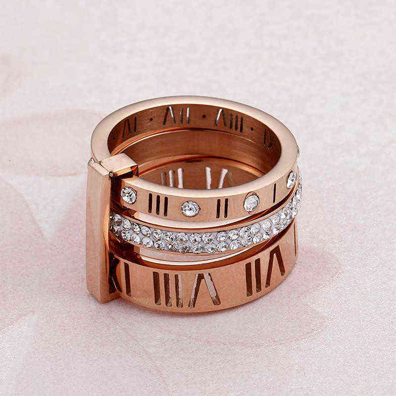Ring Stainless Steel Rose Gold Roman Numerals Ring Fashion Jewelry Ring Women039s Wedding Engagement Jewelry dfgd