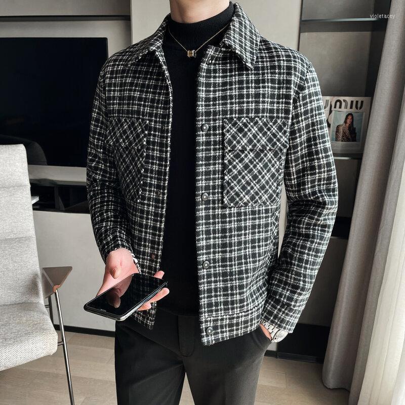 Men's Wool & Blends Single-Breasted Trench Coat Veste Homme Fashion Retro Tartan Jacket Aautumn And Winter Slim Short Woolen S-3XL Viol22, Black
Men's Wool & Blends Single-Breasted Trench Coat Veste Homme Fashion Retro Tartan Jacket Aautumn And Winter Slim Short Woolen S-3XL Viol22, Black