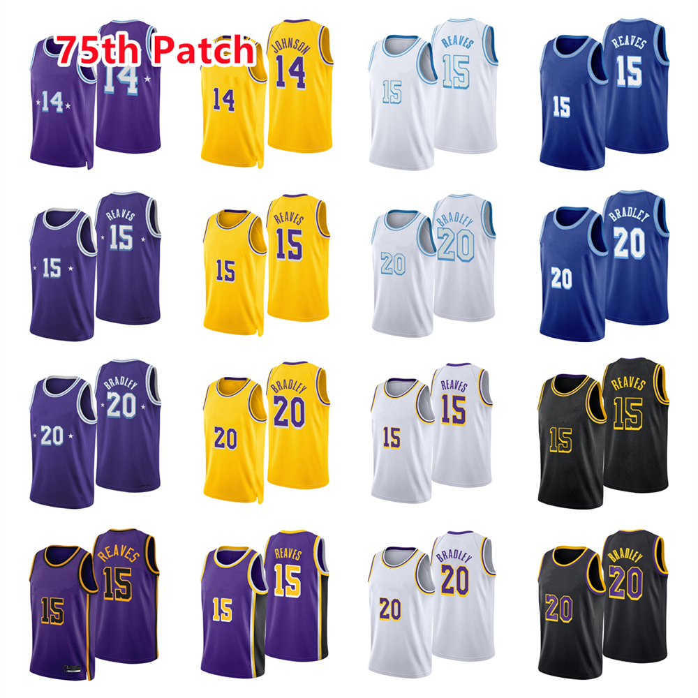 Printed 75th Patch City Basketball Jerseys Austin 15 Reaves Stanley 14 Johnson Avery 20 Bradley Jersey Color white Blue Black Yellow Purple Mens Size:XS-XXL
Printed 75th Patch City Basketball Jerseys Austin 15 Reaves Stanley 14 Johnson Avery 20 Bradley Jersey Color white Blue Black Yellow Purple Mens Size:XS-XXL