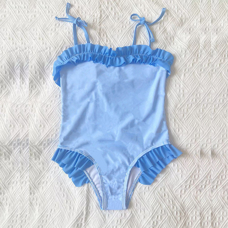 Baby Girls Designer Swim Suits One-Piece Fashion Vacasion Beach Swimsuits Kids Summer Letter Printed Swimwear Children Swimming Suit 2Colors, Blue with logo 
Baby Girls Designer Swim Suits One-Piece Fashion Vacasion Beach Swimsuits Kids Summer Letter Printed Swimwear Children Swimming Suit 2Colors, Blue with logo