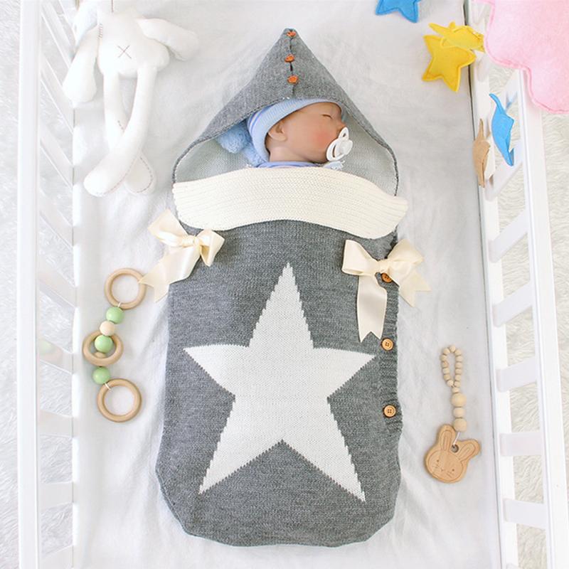 

Jumpsuits Infant Baby Boy Girl Envelope Type Five-pointed Star Knit Sleeping Bag Clothes Spring Autumn Born Hold BlanketJumpsuits, 82w237 red