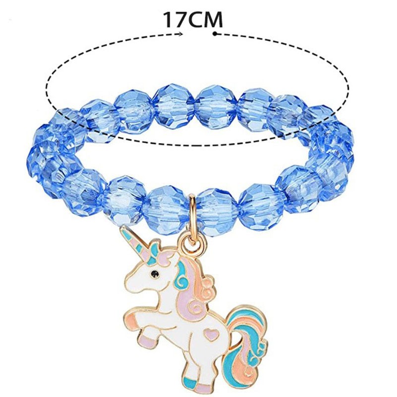 colour unicorn bracelet jewelry a set of 9 pieces rainbow unicorn girl beaded birthday party childrens ornaments gifts