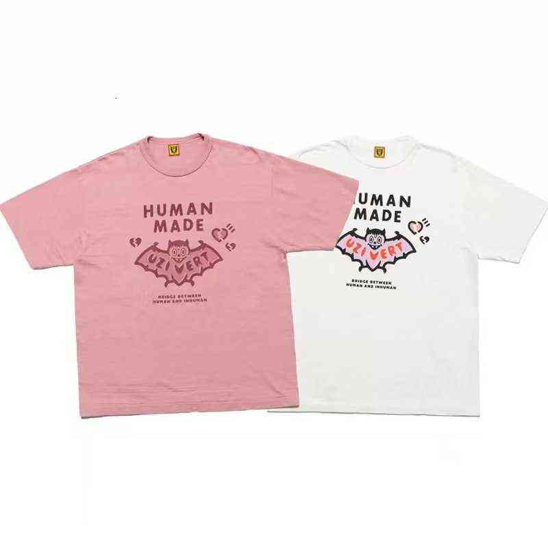 Human Ceiling Made Uzi Vert Bat Slub Cotton Men's and Women's Loose T-shirt Couple Round Neck Short Sleeve