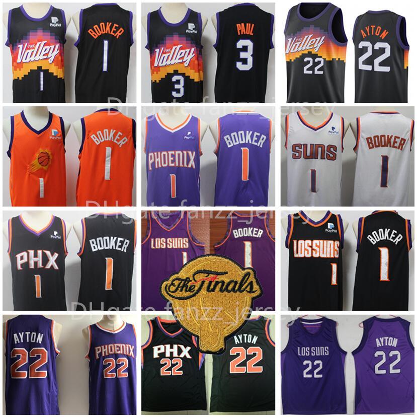 The Finals 2021 Basketball Valley Devin Booker Jersey 1 DeAndre Ayton 22 Chris Paul 3 Stitched Black White Purple Orange Good Quality Champi, 22 purple
The Finals 2021 Basketball Valley Devin Booker Jersey 1 DeAndre Ayton 22 Chris Paul 3 Stitched Black White Purple Orange Good Quality Champi, 22 purple