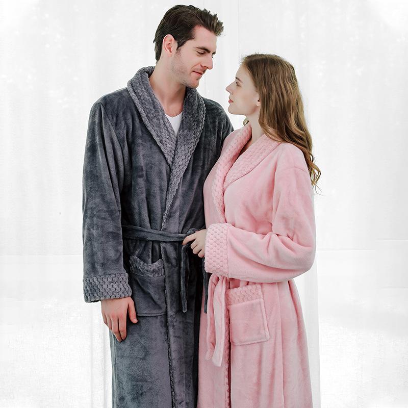 Women's Sleepwear Thicken Male Pajamas Bathrobe Super Soft Couple Flannel Warm Dressing Gowns Female Coat, Wine red male
Women's Sleepwear Thicken Male Pajamas Bathrobe Super Soft Couple Flannel Warm Dressing Gowns Female Coat, Wine red male