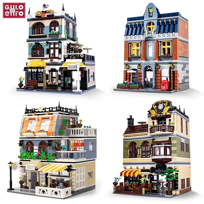Creative CAFE Shop Garden el Restaurant Store Model City Street View Building Blocks Architecture Bricks Toys Gifts For Kids 220414 
Creative CAFE Shop Garden el Restaurant Store Model City Street View Building Blocks Architecture Bricks Toys Gifts For Kids 220414