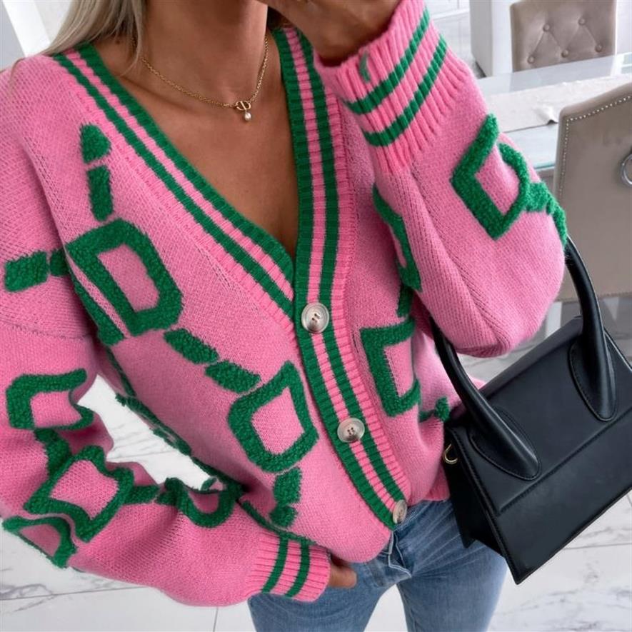 Designer fashion sweater For Women Green Striped Pink Knit Button Lady Cardigans Sweaters V-neck Loose Casual spring autumn 2022 K266R, Gray
Designer fashion sweater For Women Green Striped Pink Knit Button Lady Cardigans Sweaters V-neck Loose Casual spring autumn 2022 K266R, Gray