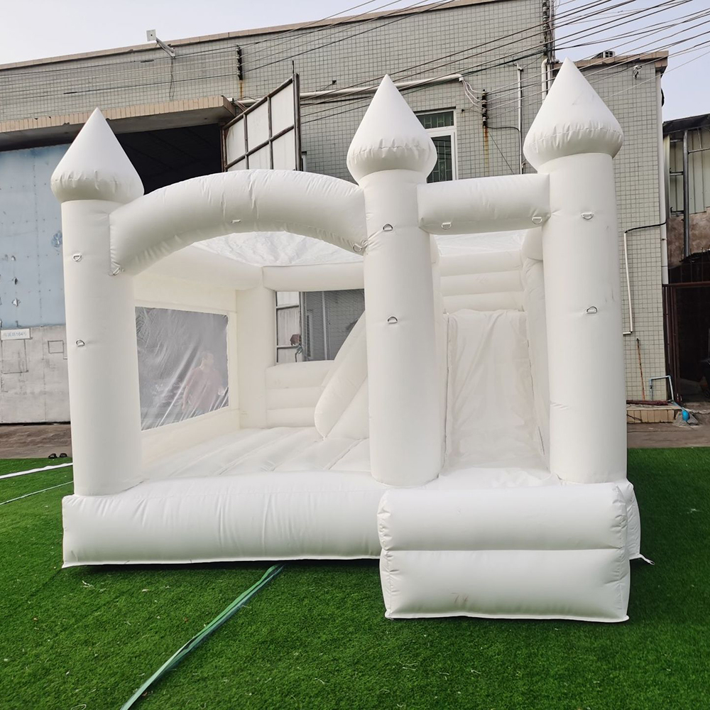 Inflatable Jump bounce jumper house Wedding Bouncy Castle With Slide Combo All white Bouncer jumping Bed1122440