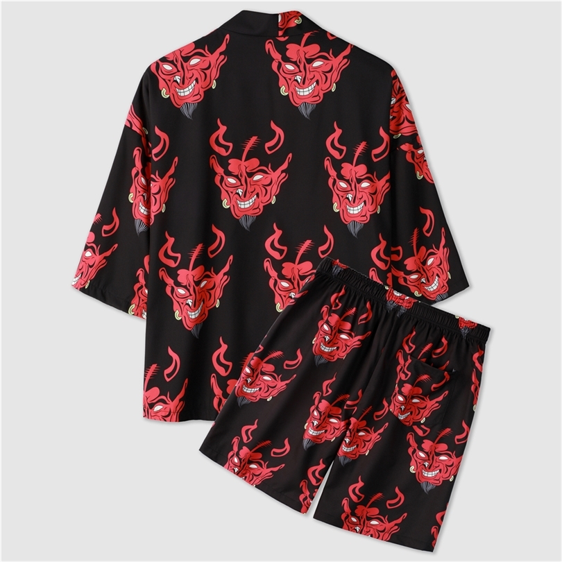 OSCN7 Men Clothes Set Summer Mens Party Suit Club Beach Track Suits Boardshorts Casual Print Shirts 2 Pcs Sets 005 220705