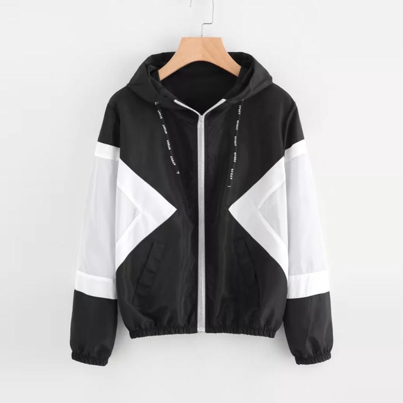 Women' Jackets Women Long Sleeve Patchwork Thin Skinsuits Hooded Zipper Pockets Sport CoatWomen, Black
Women' Jackets Women Long Sleeve Patchwork Thin Skinsuits Hooded Zipper Pockets Sport CoatWomen, Black