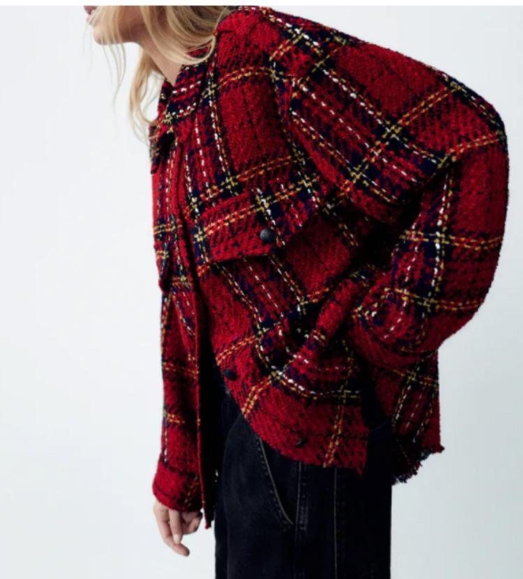 Women's Jackets 2022 Autumn Winter Red Plaid Texture Jacket Casual Coat, Gules
Women's Jackets 2022 Autumn Winter Red Plaid Texture Jacket Casual Coat, Gules
