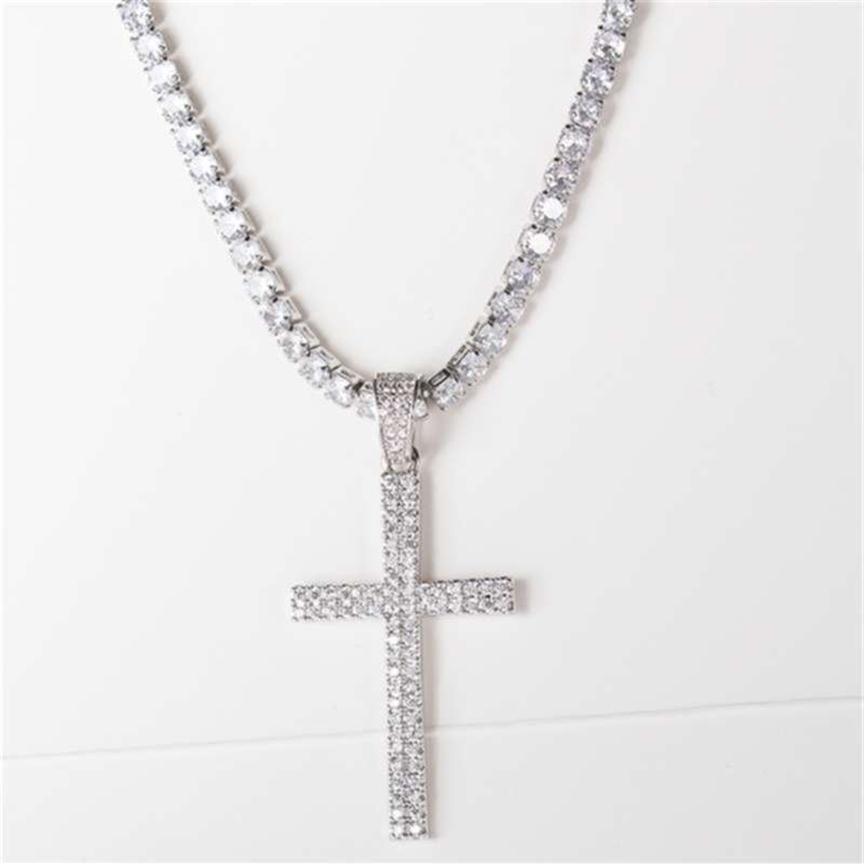 karopel Hip Hop Micro Pave Zircon Cross Pendant Crystal Custom Size Tennis Chain Necklace Ice Out Chains Around The Neck 210929245w
karopel Hip Hop Micro Pave Zircon Cross Pendant Crystal Custom Size Tennis Chain Necklace Ice Out Chains Around The Neck 210929245w
