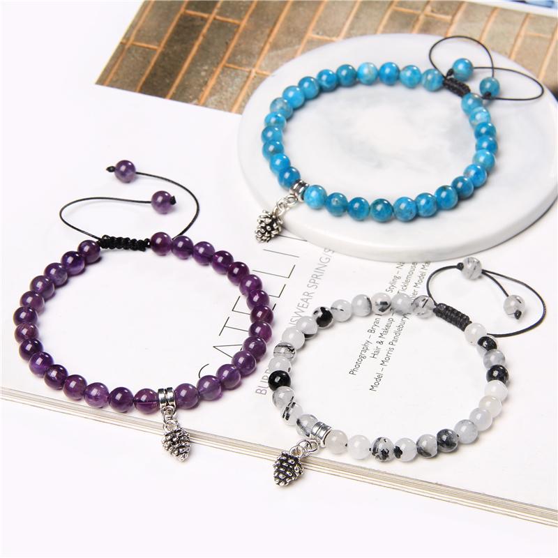 Beaded, Strands Fashion Female Natural Stone Beaded Bracelet Handmade Pine Cone Pendant Bracelets Woven Rope Yoga Couple Women Jewelry
Beaded, Strands Fashion Female Natural Stone Beaded Bracelet Handmade Pine Cone Pendant Bracelets Woven Rope Yoga Couple Women Jewelry