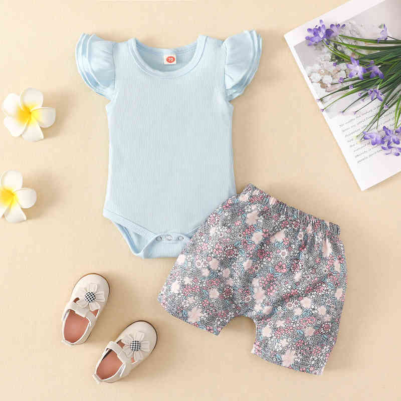 Citgeett Summer Baby Girls Outfits Solid Color Knitted Rib Fly Sleeve Rompers at Flower Print Shorts Clothing Set J220712, Red
Citgeett Summer Baby Girls Outfits Solid Color Knitted Rib Fly Sleeve Rompers at Flower Print Shorts Clothing Set J220712, Red