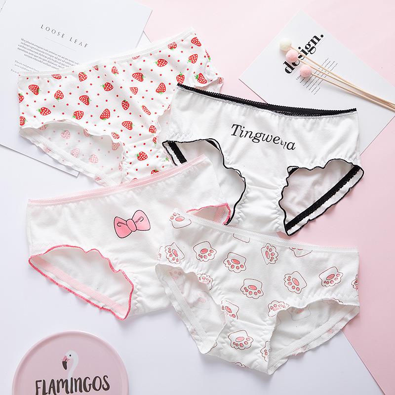 Cute Cartoon Fruit Womens Panties Cotton Girls Underwear Soft Breathable Animal Print Seamless Women Strawberry Briefs Lingerie, White bow
Cute Cartoon Fruit Womens Panties Cotton Girls Underwear Soft Breathable Animal Print Seamless Women Strawberry Briefs Lingerie, White bow