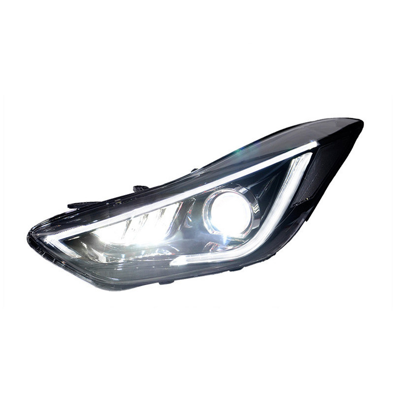 High Beam Head Light For Hyundai Elantra LED Headlight 20 11-16 Angel Eye Daily Lights Turn Signal Lamp