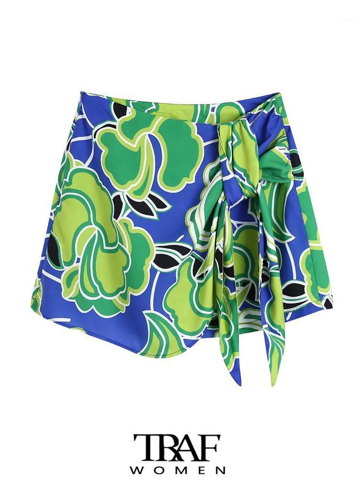 Women's Shorts Women Fashion With Tie Bow Printed Wrap Skirts Vintage High Waist Side Zipper Female Skort Mujer, As picture
Women's Shorts Women Fashion With Tie Bow Printed Wrap Skirts Vintage High Waist Side Zipper Female Skort Mujer, As picture