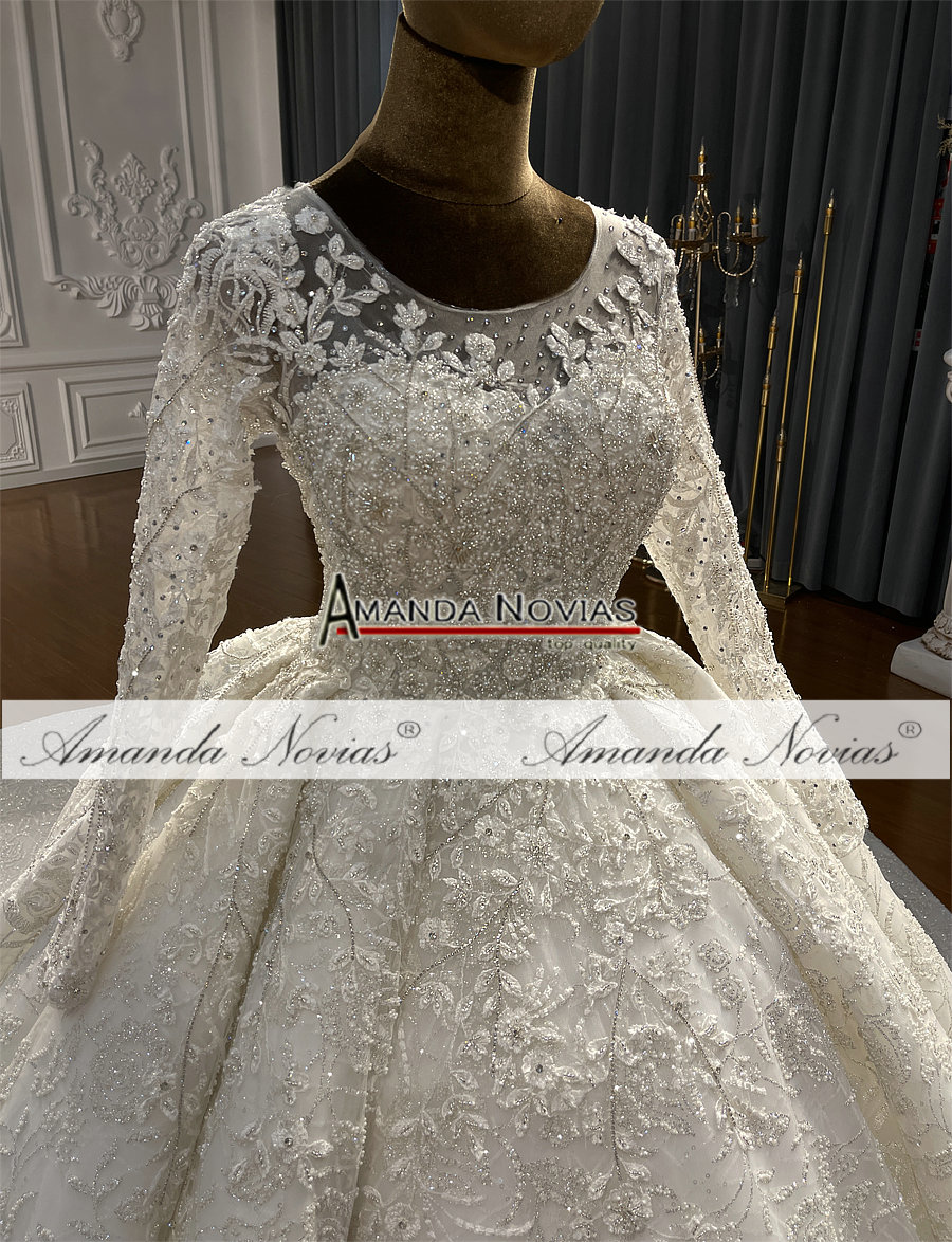 Long Modest Sleeve A E Lace Wedding Dresses Arabic Appliqued Bridal Gowns With Court Train Plus Size Maternity Dress
