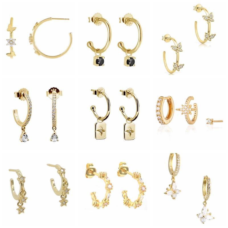 Hoop & Huggie Aide 925 Sterling Silver Zircon C Shape Opening Earrings For Women Crystal Butterfly Star Charm JewelryHoop
Hoop & Huggie Aide 925 Sterling Silver Zircon C Shape Opening Earrings For Women Crystal Butterfly Star Charm JewelryHoop