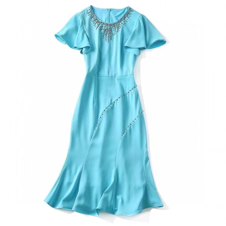European and American women' wear spring 2022 new Lotus leaf sleeve heavy nail bead Fashionable fishtail dress, Black
European and American women' wear spring 2022 new Lotus leaf sleeve heavy nail bead Fashionable fishtail dress, Black