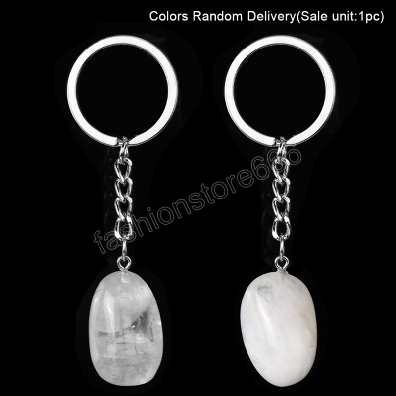 Natural Stone Keychain Irregular Crystals Keychains Pendant Wholesale Key Chains for Men Car Keys Ring Chain Holder