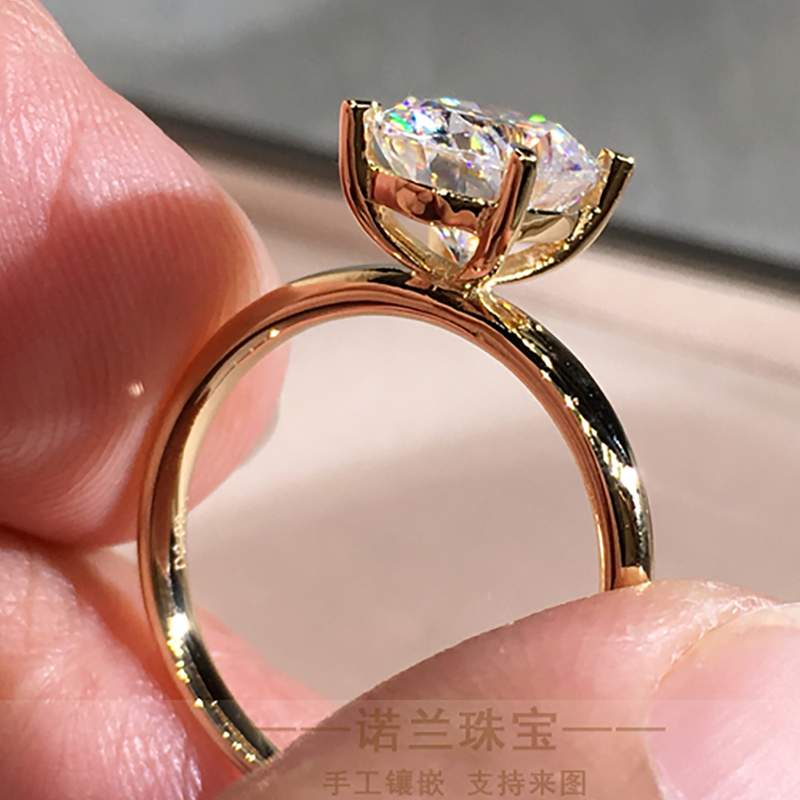 10K Au417 Yellow Gold Women Ring Diamonds 1 2 3 4 5 Carat Oval Wedding Party Engagement Anniversary Ring Trendy 220816