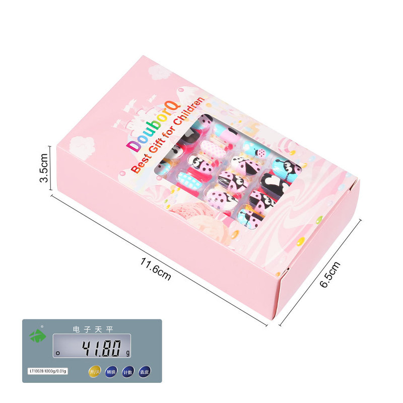 120Pcs Candy Child Nail Tips Kids False Nail Girls Cartoon Press on Nails Colorful Festival Full Cover Nails Cute Manicure Tools 220726