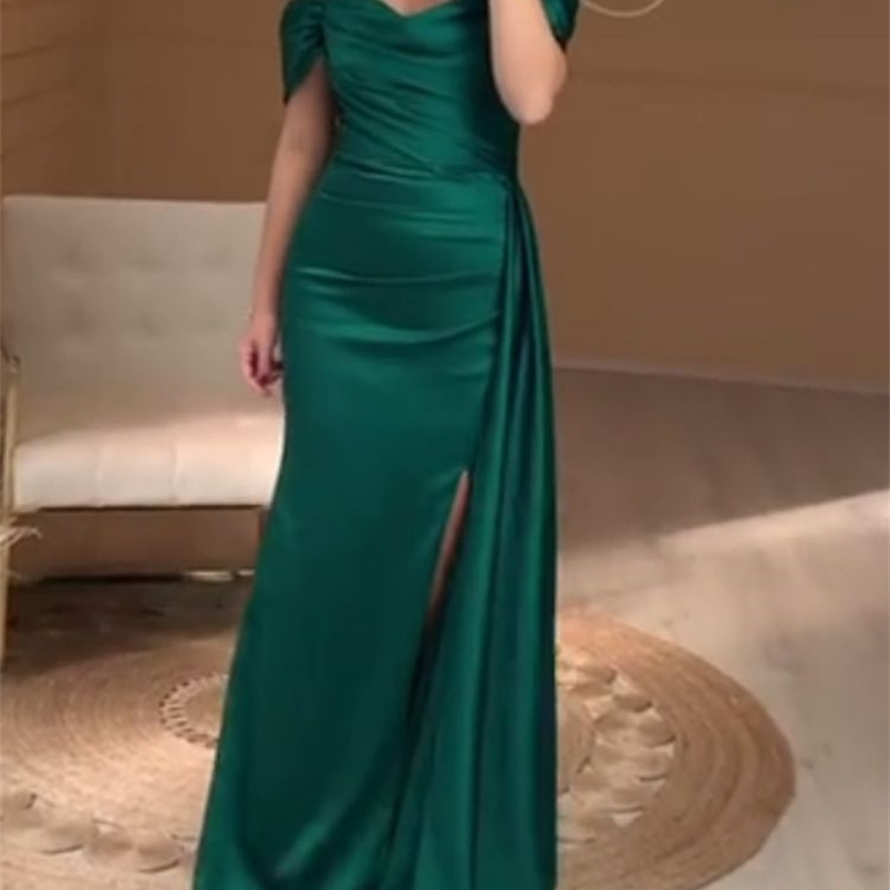Off the Shoulder Ruched Long Satin Maxi Dress with Ribbon Formal Pleated Leg Split Prom Gown 220613, Ivory
Off the Shoulder Ruched Long Satin Maxi Dress with Ribbon Formal Pleated Leg Split Prom Gown 220613, Ivory